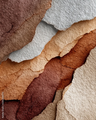 Abstract Layered Texture Brown Beige Silver Cracked Surface