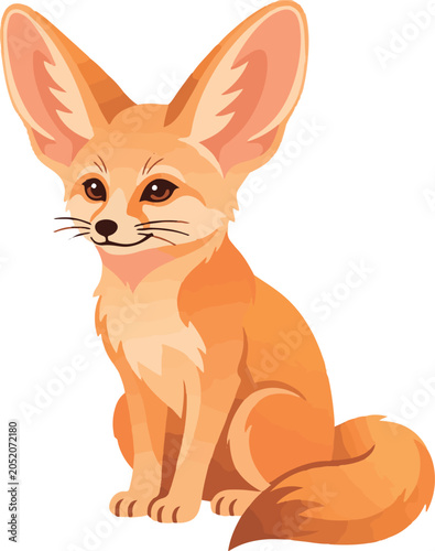 Foto A charming fennec fox vector illustration featuring large ears and soft orange f
