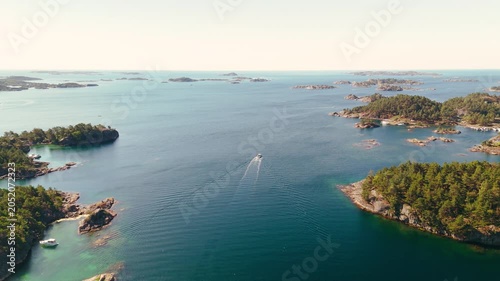 Scenic Archipelago Landscape in Southern Norway During Early Morning