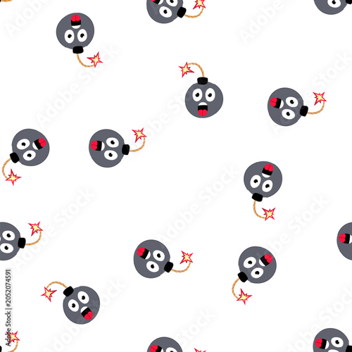 Картината върху платно pattern grenade bomb character cartoon