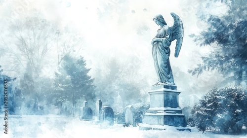Angel statue in cemetery