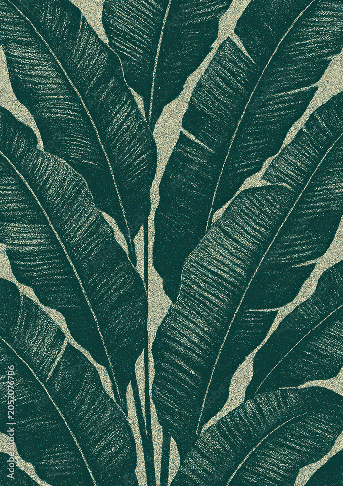 Obraz premium Tropical leaves textured pattern