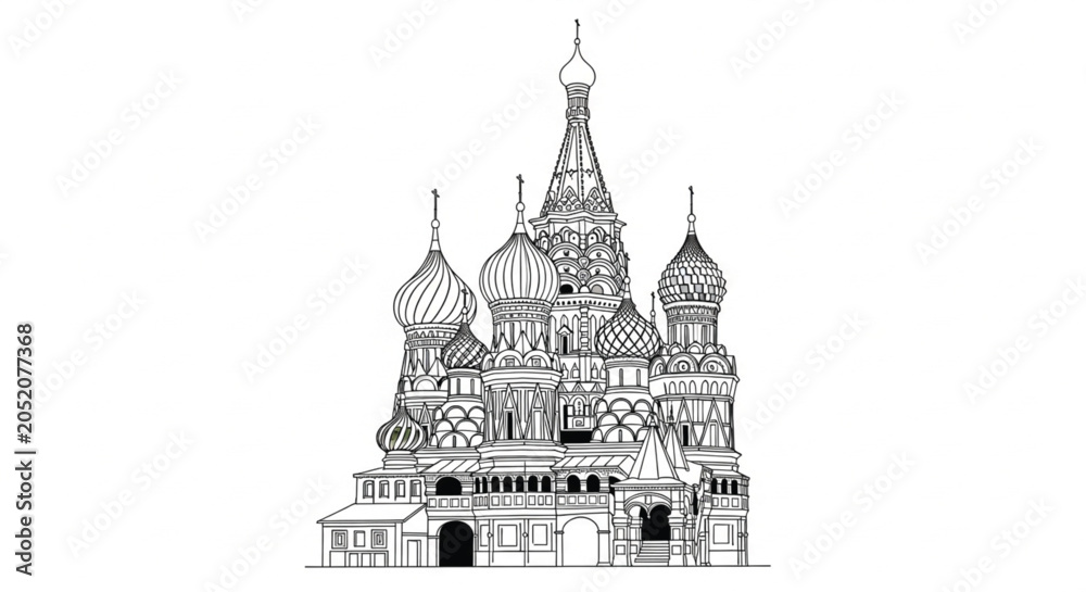 Obraz premium Ornate Russian Church Architecture Design.
