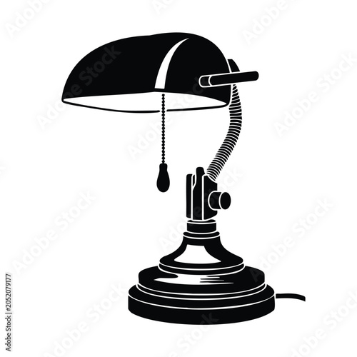 Valokuva Vintage bankers desk lamp with adjustable gooseneck arm design vector