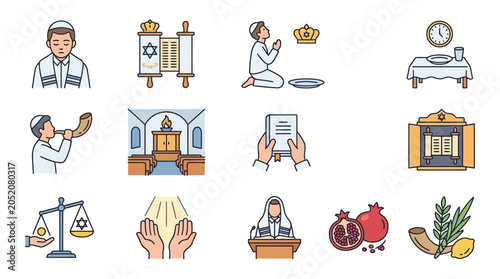 Foto Jewish Rituals and Symbols Illustrated in Icons