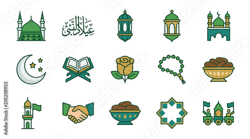 Fotografie Islamic symbols and elements for cultural celebration