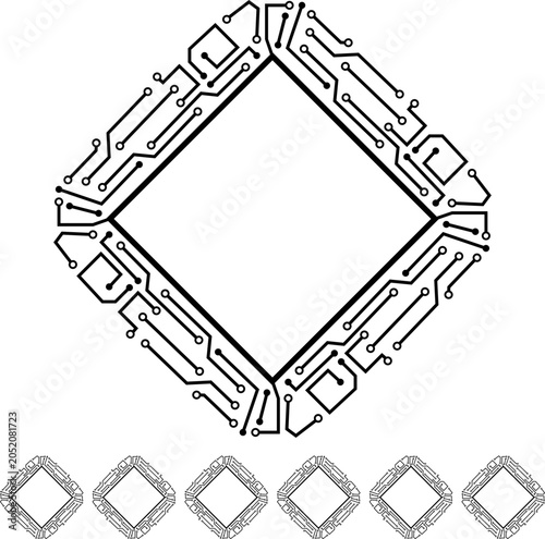 Bilde på lerret circuitry microchip frame cartoon