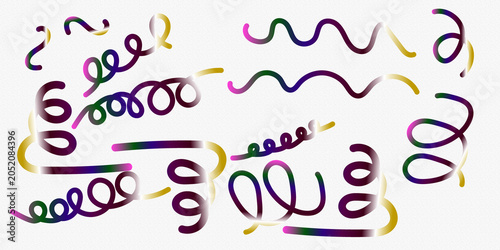 Premium  Ribbon Swirls Collection , Colorful Curly Streamers and Decorative Spiral Vector Set