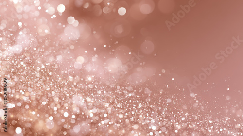Rose gold glitter bokeh sparkle shimmer abstract background gentle shine
