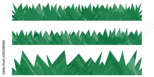 Konstfotografi Green grass silhouettes on a white background illustrated vector design