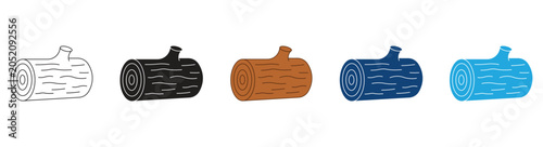 Photos Wood log icon set , Outline Vector illustration.