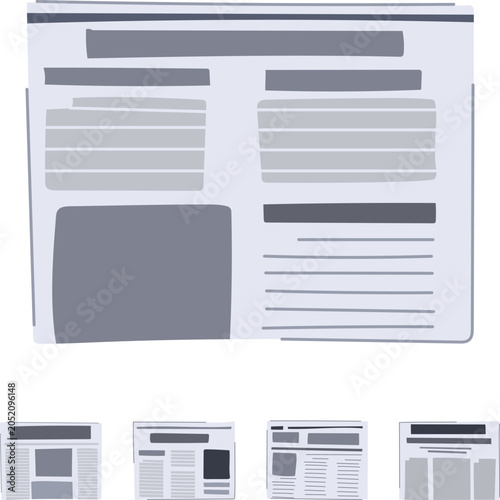 Photos Business newspaper document featuring abstract text and images, offering essenti
