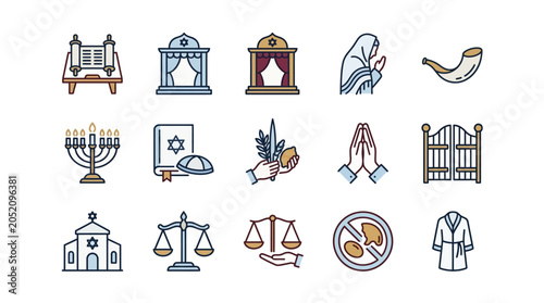 Bild auf Leinwand Religious symbols and rituals in Jewish culture