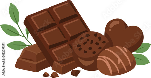 chocolate bar on white background
