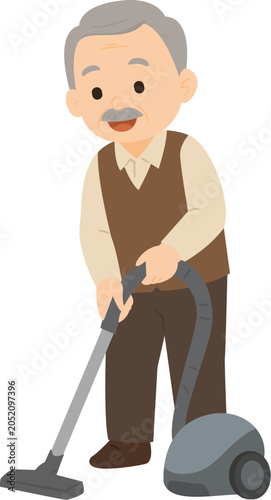 man with vacuum cleaner