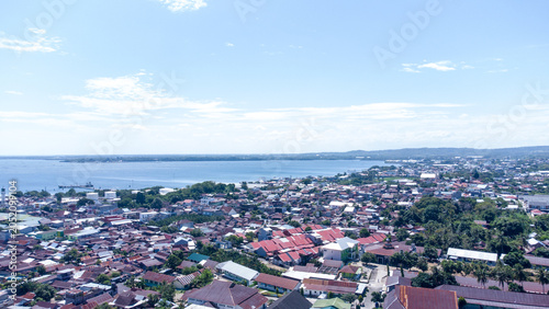 Obraz na płótnie aerial, architecture, bay, blue, building, city, cityscape, coast, coastal, comm