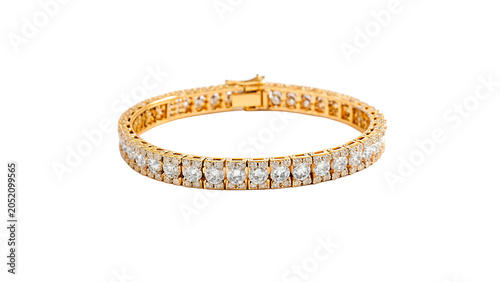 Luxury golden bracelet jewelry accessory item on a transparent background