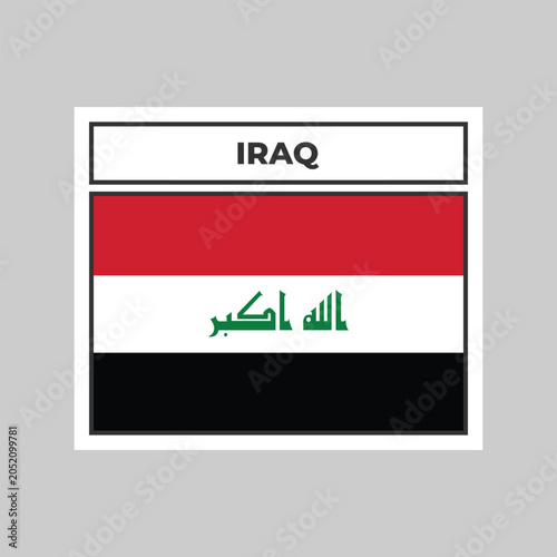 National Flag of Iraq Illustration Design