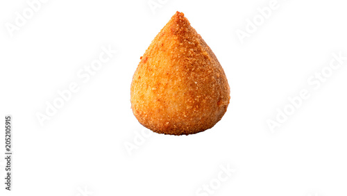 Foto Traditional single coxinha fried chicken croquette snack on a transparent backgr