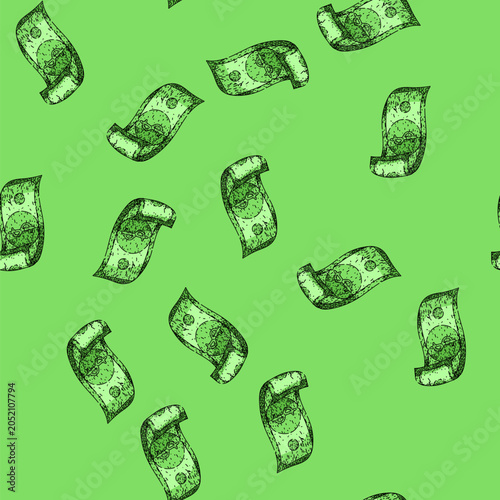 Foto pattern banknote dollar bill hand drawn