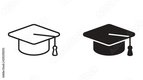 Fotografía Academic graduation cap icon for education and learning themes in vector line an