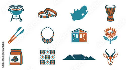 South African Cultural Elements Featuring Traditional Symbols