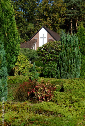 Cemetery in Autumn in the Village Groß Eilstorf, Lower Saxony