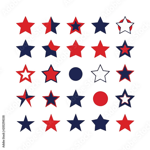 Seamless American Flag Stars Pattern Vector Illustration