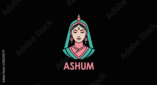 Foto Stylized portrait of a woman in traditional headwear