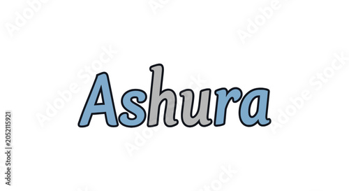 Foto Stylized ashura text with blue and grey color scheme
