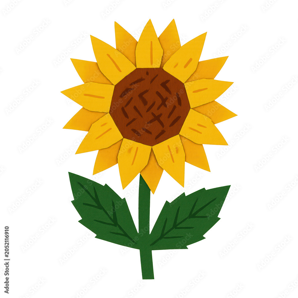 Fototapeta premium PNG Colorful paper sunflower art