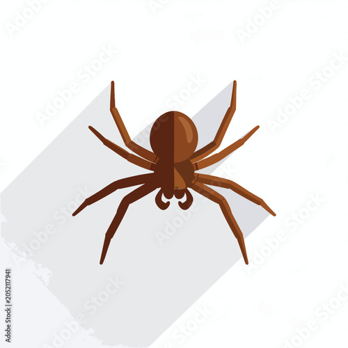 Flat design illustration of a brown spider icon.