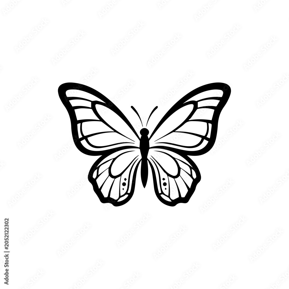 Fototapeta premium A delicate butterfly spreads its colorful wings in a serene natural environment.