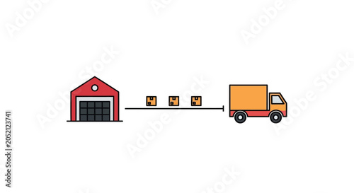 Photos Truck transporting boxes from warehouse.
