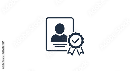 Foto Verified identity badge icon design.