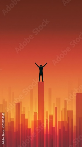 Financial Freedom and Investment Success Concept with Rising Stock Market Chart at Sunrise
