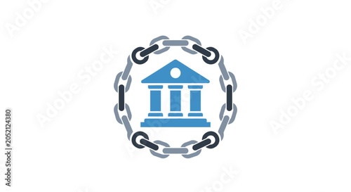 A Circular Logo With A Blue Background In The Center Of The Logo There Is Cyan