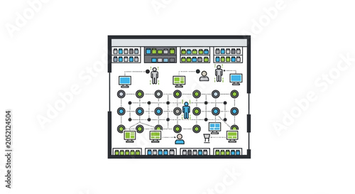 A Diagram Of A Computer System It Is A Rectangular Panel With Multiple