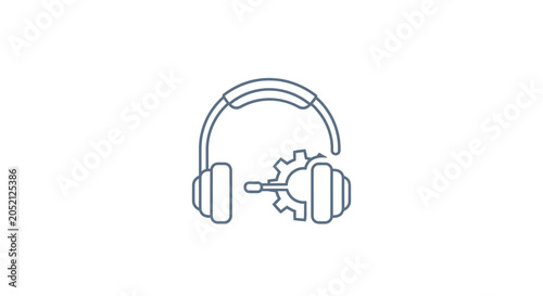 Headphones with gear inside earpiece.