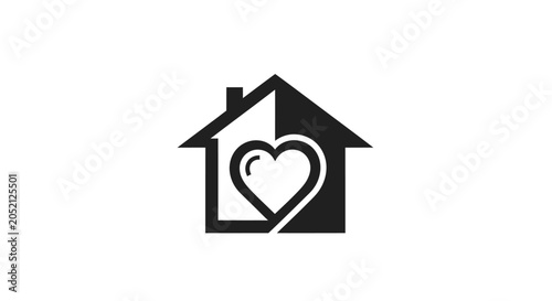 House with heart symbol logo.