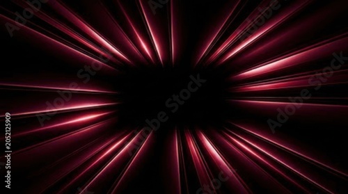 Abstract red background with bright laser rays and shiny blue light bursts creates an energetic explosion pattern