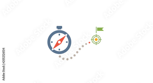 Fotografia Stopwatch with Finish Line Ahead Fast.