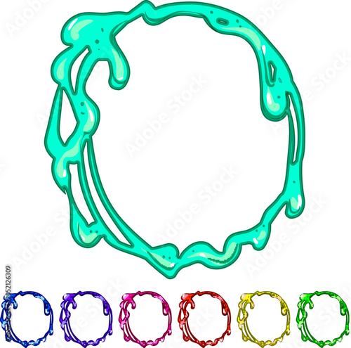Foto creative slime frame cartoon