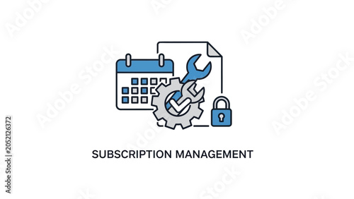 Subscription management icon with calendar.