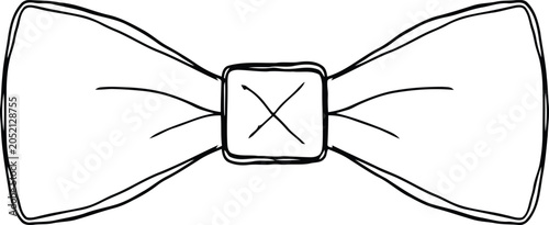Foto Simple black and white bow tie illustration with transparent background