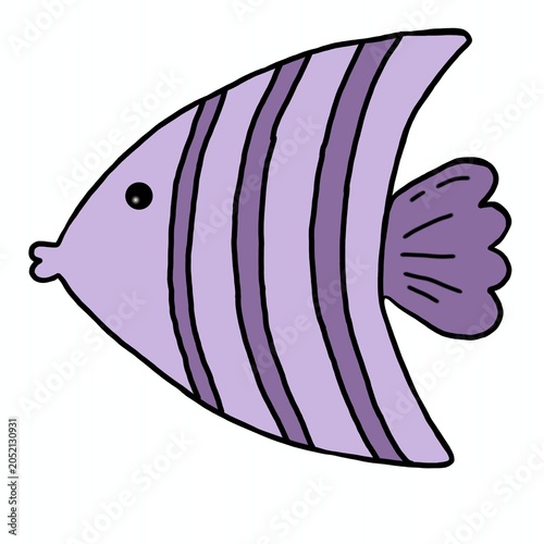 Purple Tropical Fish Illustration