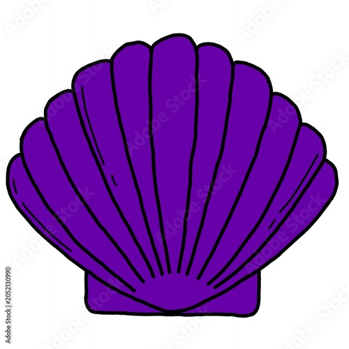 Purple Scallop Shell Icon