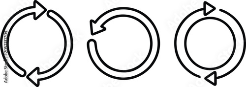 Quadro su tela Circular Arrow Icon Set
