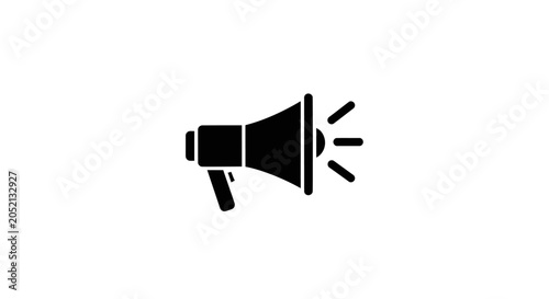 Photos Black Megaphone Icon With Lines.
