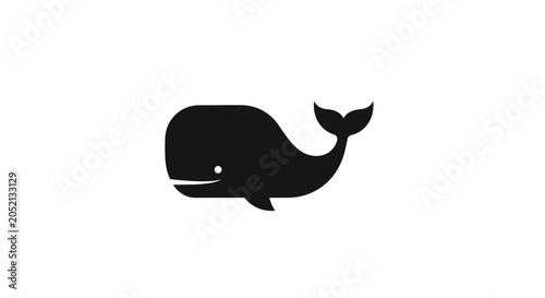 Photos Black silhouette of a whale swimming.